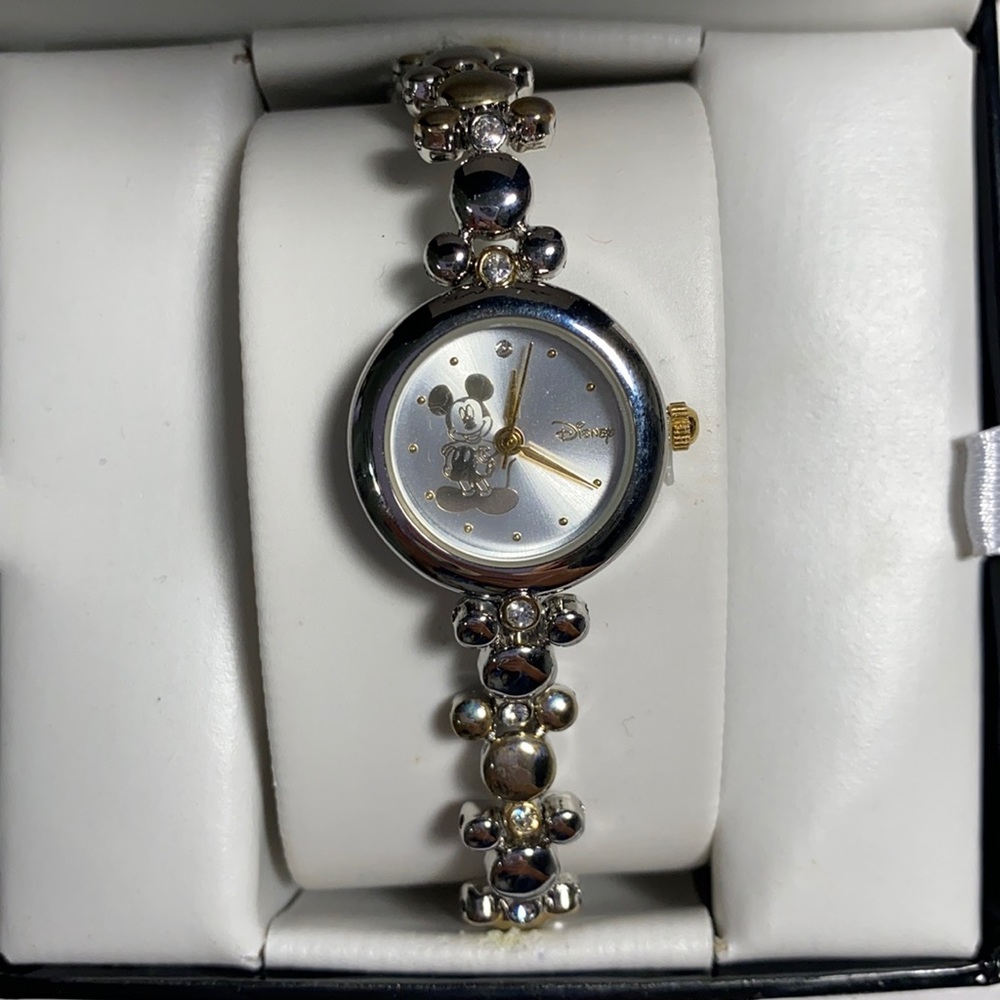 Disney MZ Berger Mickey Mouse Head Silver Watch